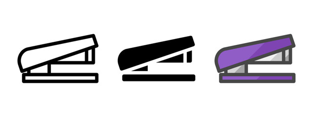 Leinwandbilder - Multipurpose stapler vector icon in outline, glyph, filled outline style. Three icon style variants in one pack.