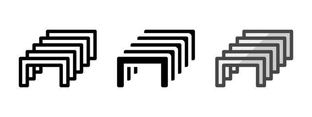 Leinwandbilder - Multipurpose staples vector icon in outline, glyph, filled outline style. Three icon style variants in one pack.