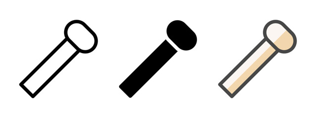 Leinwandbilder - Multipurpose tree nail vector icon in outline, glyph, filled outline style. Three icon style variants in one pack.