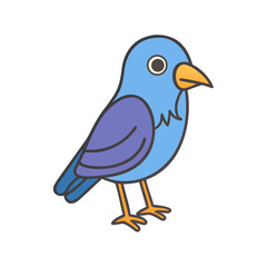 Poster - Cartoon blue bird illustration with simple design and vibrant colors  