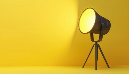 Poster - Yellow Movie Spotlight: Lighting Up The Room With Space For Illumination In A Lamp Spotlight