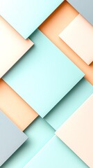 Aufkleber - Abstract Pastel Geometric Background with Layered Squares