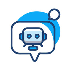 Fototapete - Chatbot icon with speech bubble in modern flat design  