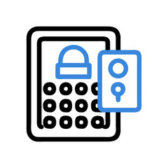 Poster - Digital lock with keypad and remote control illustration  