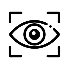 Poster - Eye symbol with scanning frame in minimalist design  