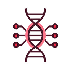 Poster - DNA strand illustration with connected elements in modern style  