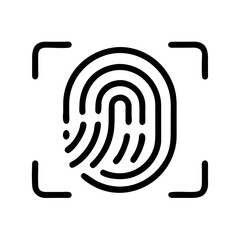 Poster - Fingerprint scanner icon in minimalist black line style  
