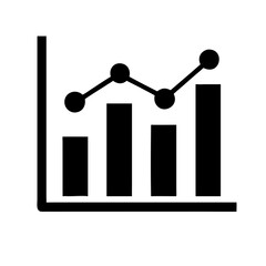 Poster - Black bar chart with line graph depicting data trends  