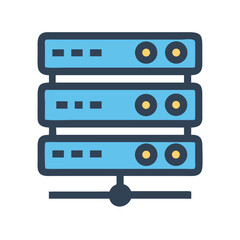 Poster - Server rack with three storage units in a minimalistic design  