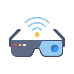 Poster - smart glasses with wireless signal indicator in modern design