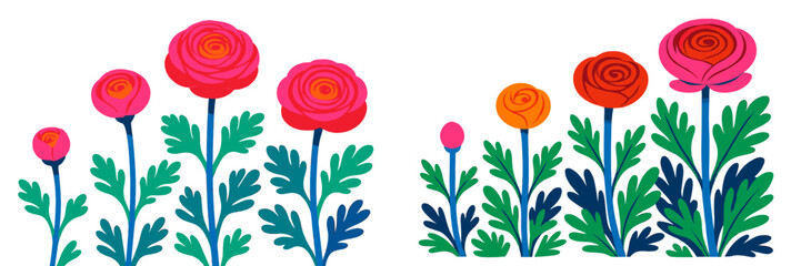 Aufkleber - colorful spring flowers