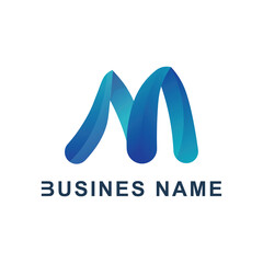 Aufkleber - Creative gradient letter m logo design template