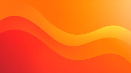Poster - Colorful orange and yellow gradient fluid waves background with abstract futuristic design. Modern vibrant dynamic curved lines creating summer heat, energy, motion and creative digital style