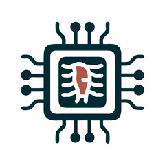 Poster - Chip implant design with abstract circuitry illustration  