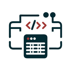Fototapete - Abstract coding symbol with code elements in modern design  
