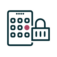 Poster - Digital lock interface with keypad and padlock icon design  
