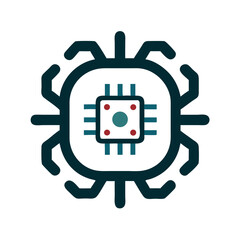 Aufkleber - Computer chip illustration with integrated circuit design in modern style  