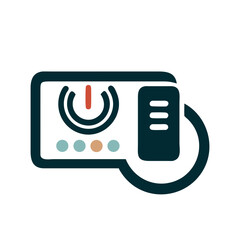 Poster - Abstract control panel with power button and user interface elements  