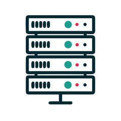 Poster - Server tower with multiple storage units in modern design  