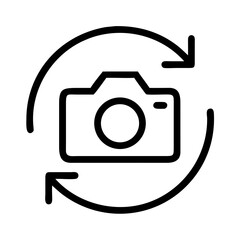 Fototapete - Camera icon with circular arrows representing refresh action  