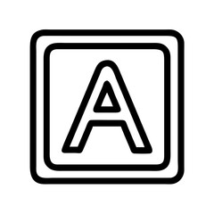 Poster - Letter A icon in simple black and white design