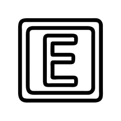 Poster - Stylized letter E icon in square outline design  
