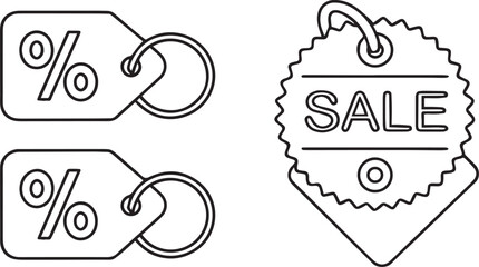 Fototapete - Sale Tag Icon Set with Classic Price Tag and Modern Sale Label for Online Store Promotions and Discount Offers