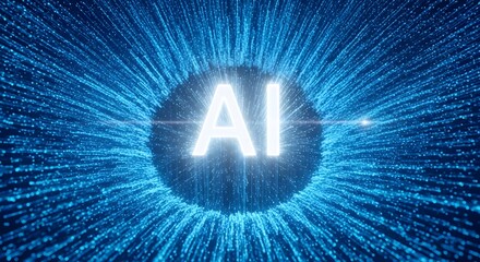 Poster - Abstract AI Representation Glowing Digital Intelligence Concept