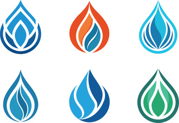 modern abstract water drop logo designs ideal for branding projects needing a nature inspired scalab
