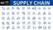 © Muhammad Asif - supply chain editable icon set. Editable stroke. Vector illustration.