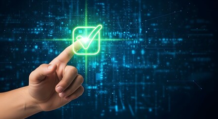 Poster - Digital Check Mark  Selecting, Approving, and Confirming in the Digital World