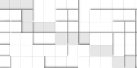 Wall Mural - Abstract square mosaic.White ceramic tile background. 3d seamless cubes pattern. 
