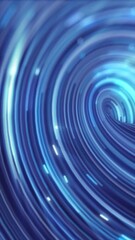 Poster - Spiraling rings of blue data light form a tunnel effect, creating a hypnotic visualization of movement through digital space