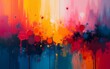 © guo - Colorful modern artwork, abstract paint strokes, oil painting on canvas. Acrylic art, artistic texture. Brush daubs and smears grunge background. High quality