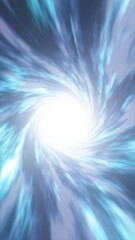 Poster - Swirling blue fiber optic tunnel creating a dynamic spiral with glowing motion blur