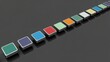 © MST - Colorful Square Button Array on Dark Background