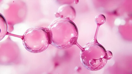 Poster - pink bubbles in soft focus with a dreamy background, perfect for concepts of beauty, chemistry, and 