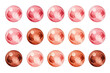 © PLAY VECTOR - Watercolor Planets in Shades of Pink and Brown - Celestial Bodies Art - Watercolor Planet Clip Art - Space Themed Illustrations - Astronomy Design Elements