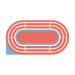 Poster - Track layout illustration in flat design style with vibrant colors  