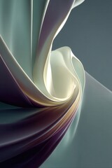 Poster - Abstract swirling waves in soothing hues of white and pastel shades