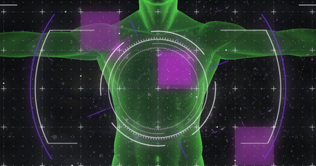 Poster - Image of scope scanning, markers and data processing over human body