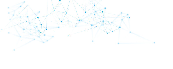 Abstract white blue digital technology futuristic communication high tech concept background. Technology dots lines connect network background.	