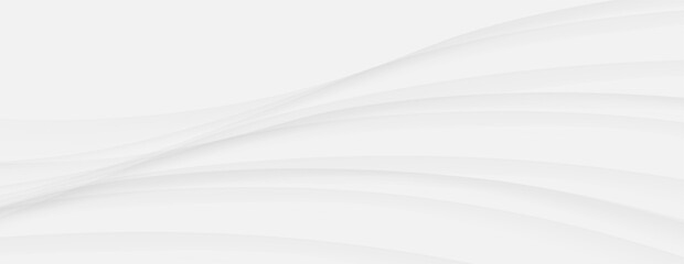 Fototapete - Abstract white gray wave background modern clean design concept grey curve line
