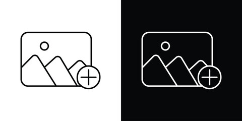 Canvas Print - add image icon graphic vector set for ui design