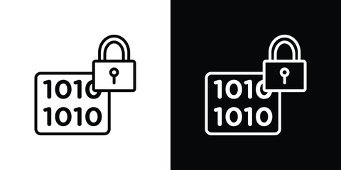 Poster - Binary Lock icon Graphic vector set for ui design