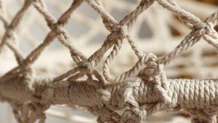 Aufkleber - A close-up shot of a rope hanging from a chair, possibly used for climbing or suspension