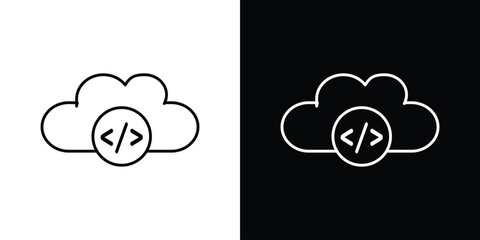 Poster - Cloud code icon Graphic vector set for ui design