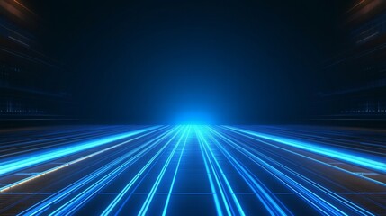 Aufkleber - Abstract financial stock market chart with glowing blue lines on a dark background, high-tech, futuristic feel.