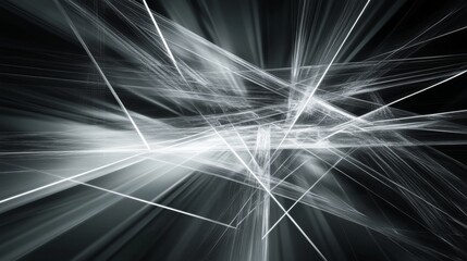 Poster - Abstract geometric lines forming a dynamic pattern on a dark background, creating a sense of movement and energy, perfect for modern design.