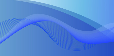 Poster - Abstract blue wave banner background. Vector illustration.